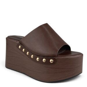 Flatform καφέ με χρυσά τρουκς